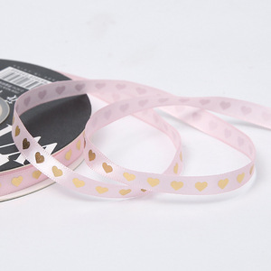 Cinta de embalaje de flores de San Valentín al por mayor en forma de corazón correa de regalo de oro arco ramo embalaje cinta de amor