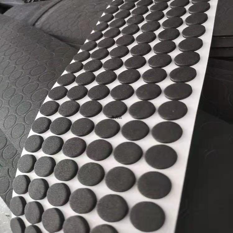EVA脚垫黑色圆形背胶eva泡棉胶垫厂家 强粘单双面自粘减震防滑EVA