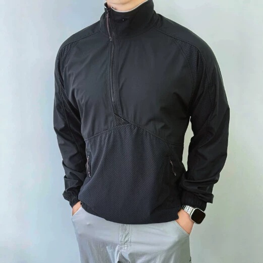 Muju 1600 same-source fabric stand-up collar half-zip jacket, spliced sports casual coat, sun protection clothing for men and women Muju 1600 same-source fabric stand-up collar half-zip jacket, spliced sports casual coat, sun protection clothing for men and women