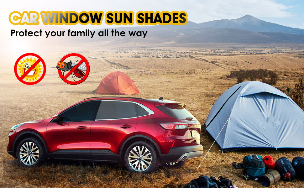 Universal Retractable Camping Car Front Side Curtain Super Elastic Mesh Window Sunshade Curtain Cover Car Sunshade