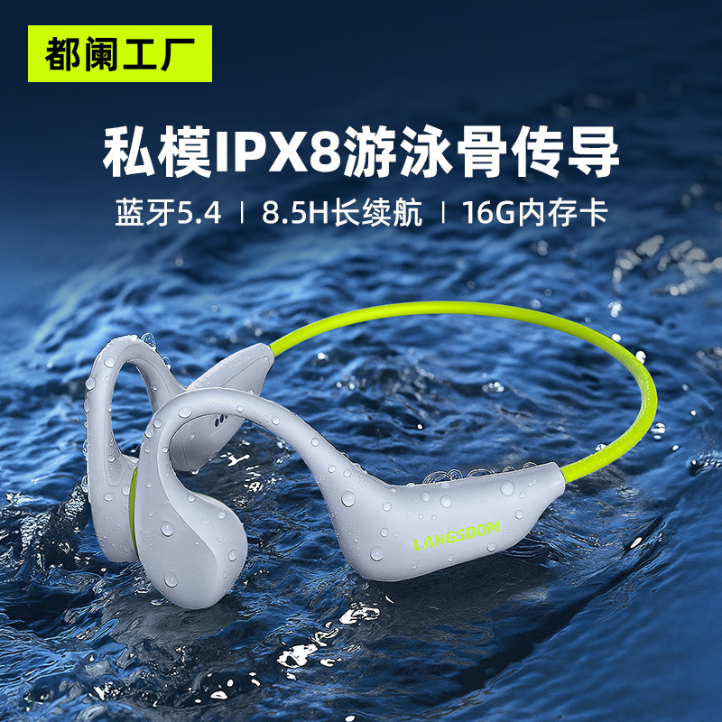 Cross-Border New Be20 True Bone Conduction Bluetooth Headset Wireless Swimming Non-In-Ear Bone Conduction Hanging Neck Bluetooth Headset