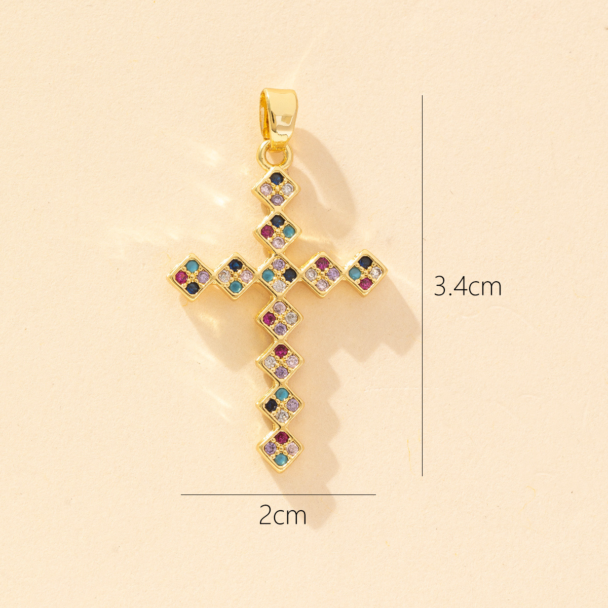 1 Piece Copper Zircon Cross Pendant display picture 26