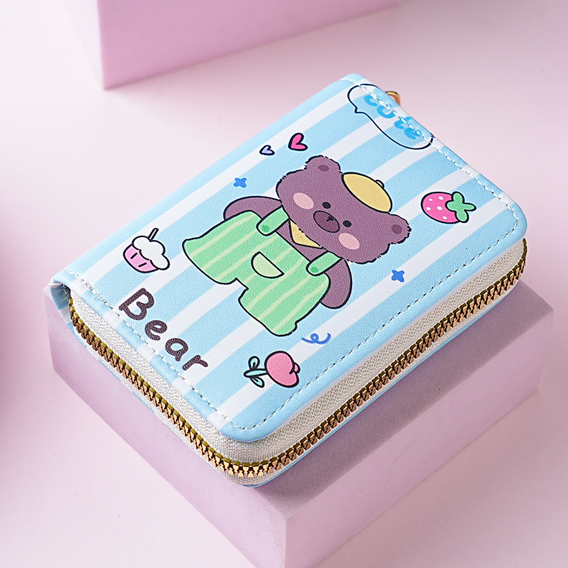 Estilo japonés lindo creativo mini órgano titular de la tarjeta de gran capacidad Multi-tarjeta de dibujos animados hembra anti-desgaussing titular de la tarjeta bancaria