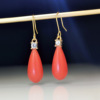 Fashionable coral retro earrings for bride, European style