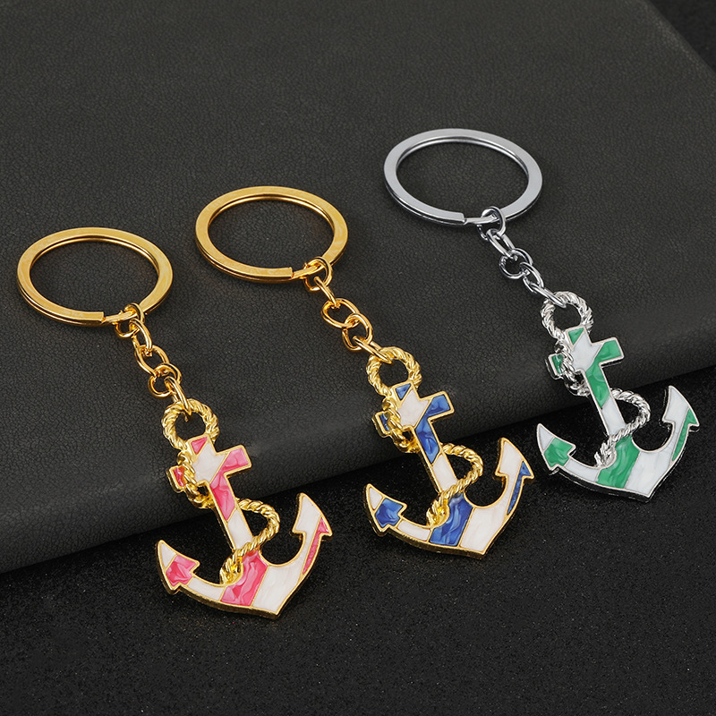 Metal Ship Anchor Keychain Pirate 3D Three-dimensional Keychain Personalized Off-road Adventure Ship Anchor Badge Keychain