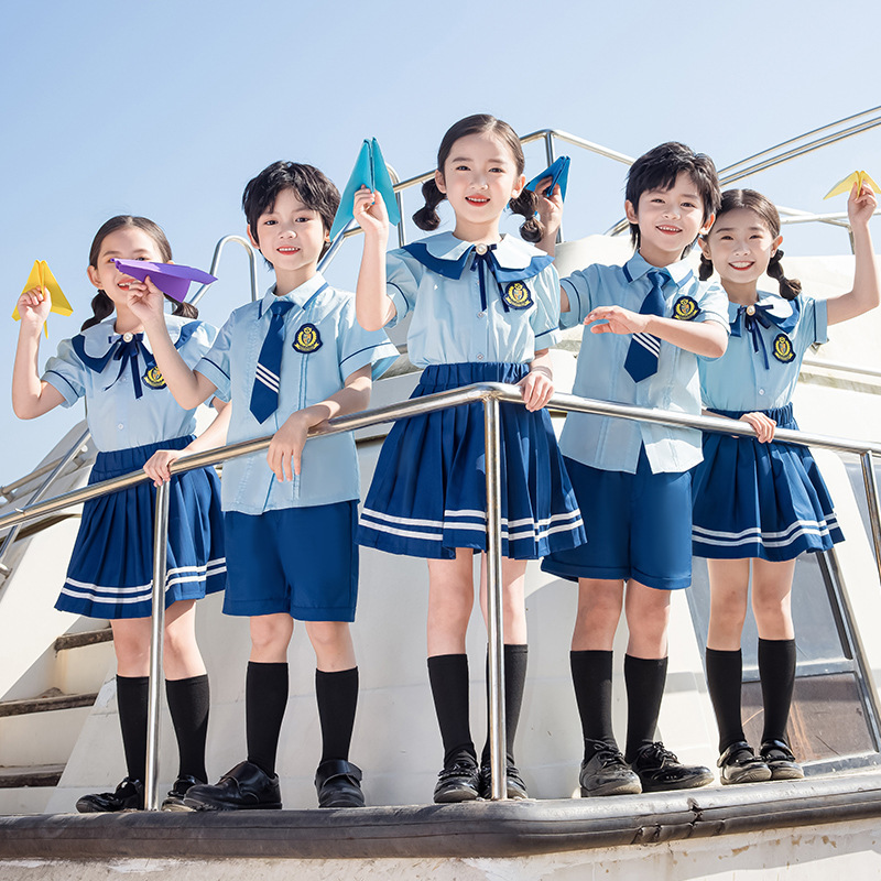 幼兒園夏季園服兒童表演班服畢業照六一演出服小學生夏款校服套裝