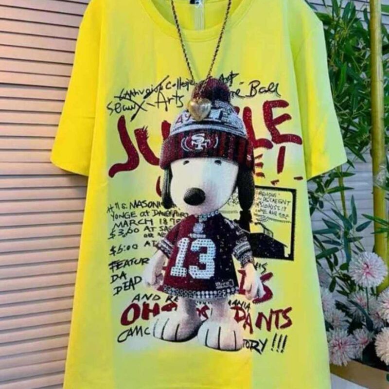 Plus-Size Heavy-Duty Cartoon Print Short-Sleeve T-Shirt for Women, 2026 Summer New Style, Loose Fit, Slimming Fashion Top for Women Plus-Size Heavy-Duty Cartoon Print Short-Sleeve T-Shirt for Women, 2026 Summer New Style, Loose Fit, Slimming Fashion Top for Women