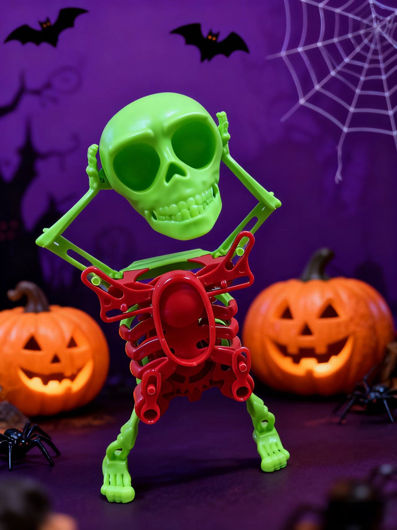 Swing Dancing Skull Head Mechanical String Desprimir Skull Dancing Extrañamente divertido juguete de hechicería