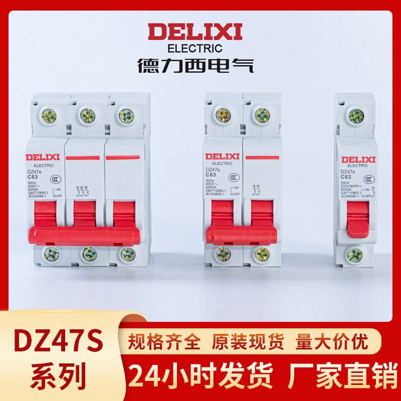 Delixi Electric Household Switch Dz47S Circuit Breaker 20A32A Air Conditioner Air Switch 63A Circuit Breaker Air Switch