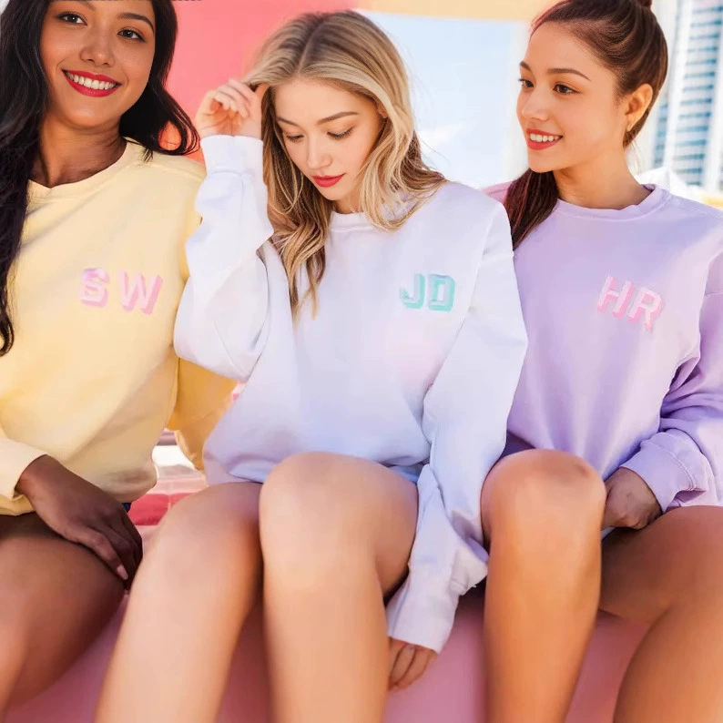 Толстовка с вышитым именем в виде тени, круглый вырез, вышитая толстовка с капюшоном, минимальный заказ 1 штука, трансграничная торговля на Etsy.