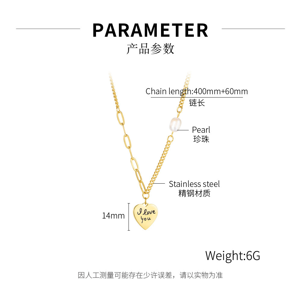 Korean Autumn New Heart Necklace Female Trend Titanium Steel Jewelry display picture 1