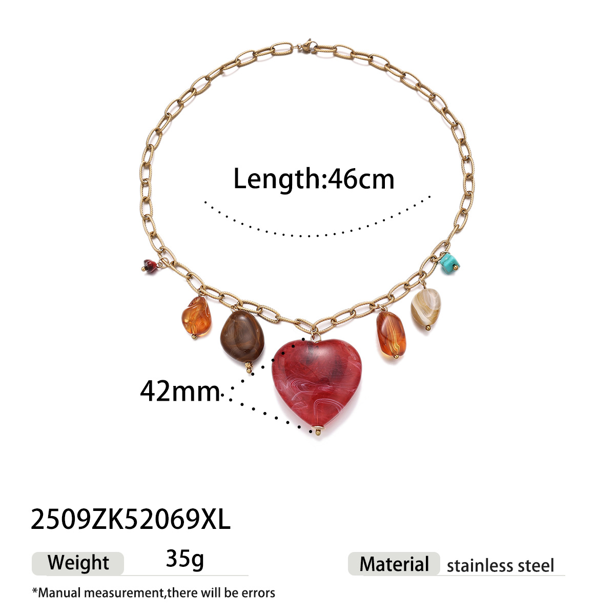 Collar de acero inoxidable de la UE y los Estados Unidos, collar de acrílico de nicho de lujo ligero para mujeres no se desvanecen en ventas transfronterizas calientes image 6