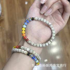 原创设计血巴琉璃彩虹搭配星月高端盘玩手串手链文玩时尚饰品