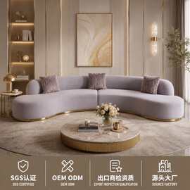 弧形轻奢感沙发组合酒店大厅样板房售楼部别墅沙发定制Furniture