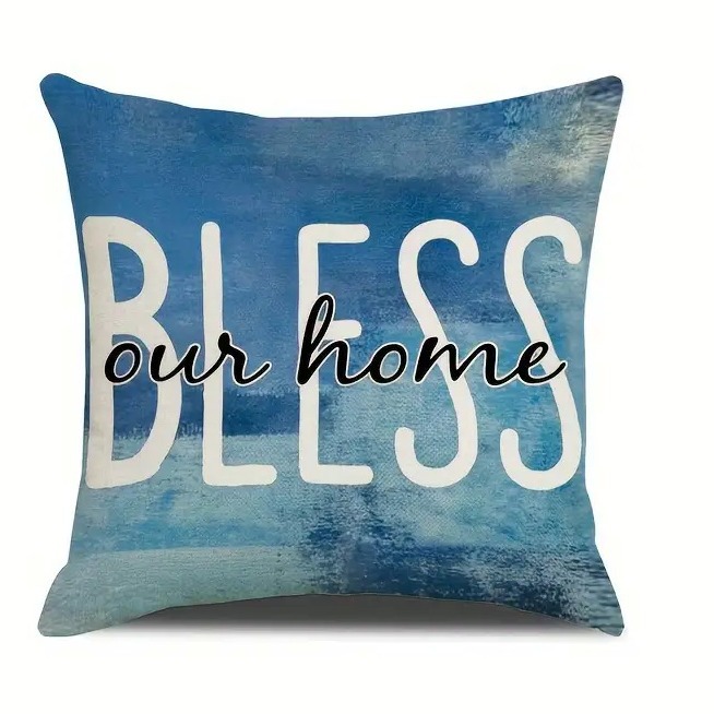 Blue Flower Butterfly Pattern Pillow Case Living Room Bedroom Sofa Decorative Pillow Case_voghion.com
