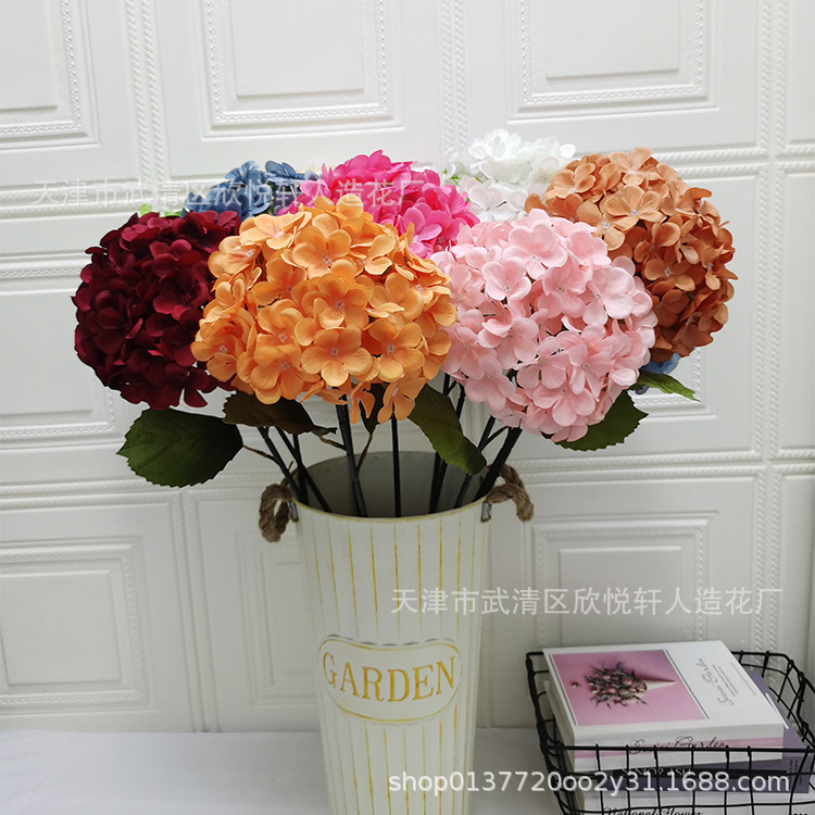 Artificial flower single branch lollipop hydrangea wedding flower…