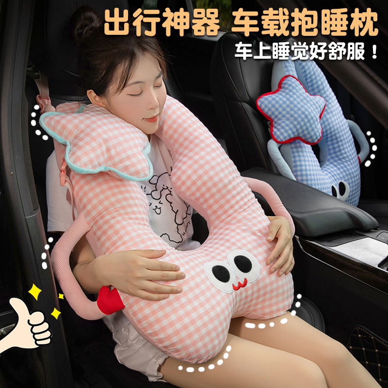 almohada de automóvil para niños que duermen en automóvil, cinturón de asiento trasero de automóvil, almohada de cuello anti-stroking para adultos, almohada de cuello para ancianos