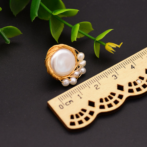 Natural Pearl Earrings High-end Baroque Pearl 925 Silver Needle Earrings Niche Design Retro Jewelry Wholesale