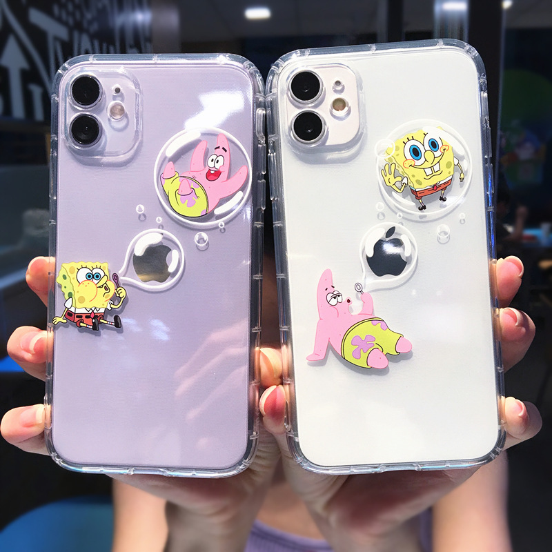 Spongebob for Apple 15promax Phone Case iPhone15 Protective Cover Transparent 14 All-inclusive Transparent Spongebob for Apple 15promax Phone Case iPhone15 Protective Cover Transparent 14 All-inclusive Transparent