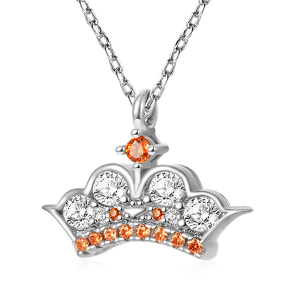 Colar com pingente de coroa de rainha com strass colorido e brilhante, joia versátil requintada para presente feminino_voghion.com