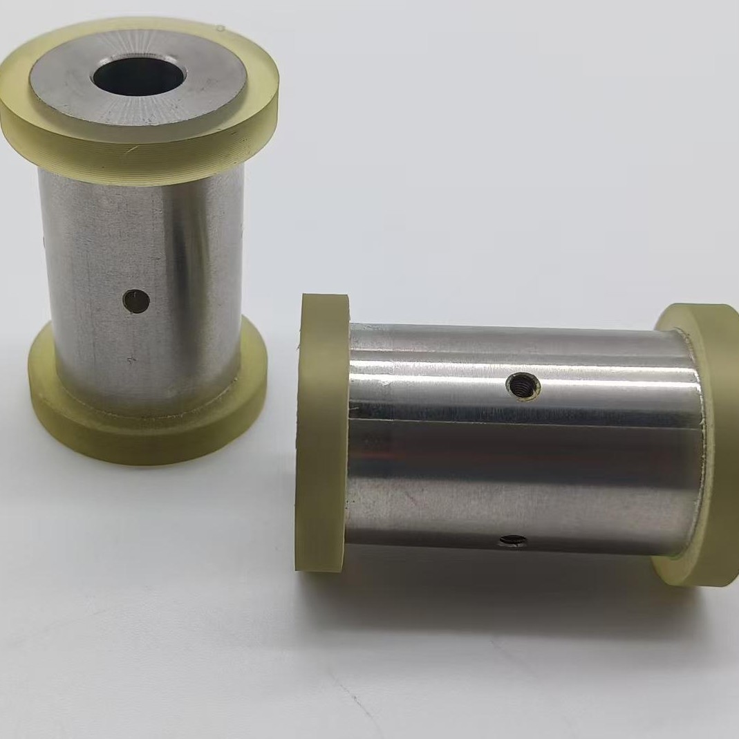 聚氨酯衬层滚轮带槽型双轴承耐磨静音传送导向轮