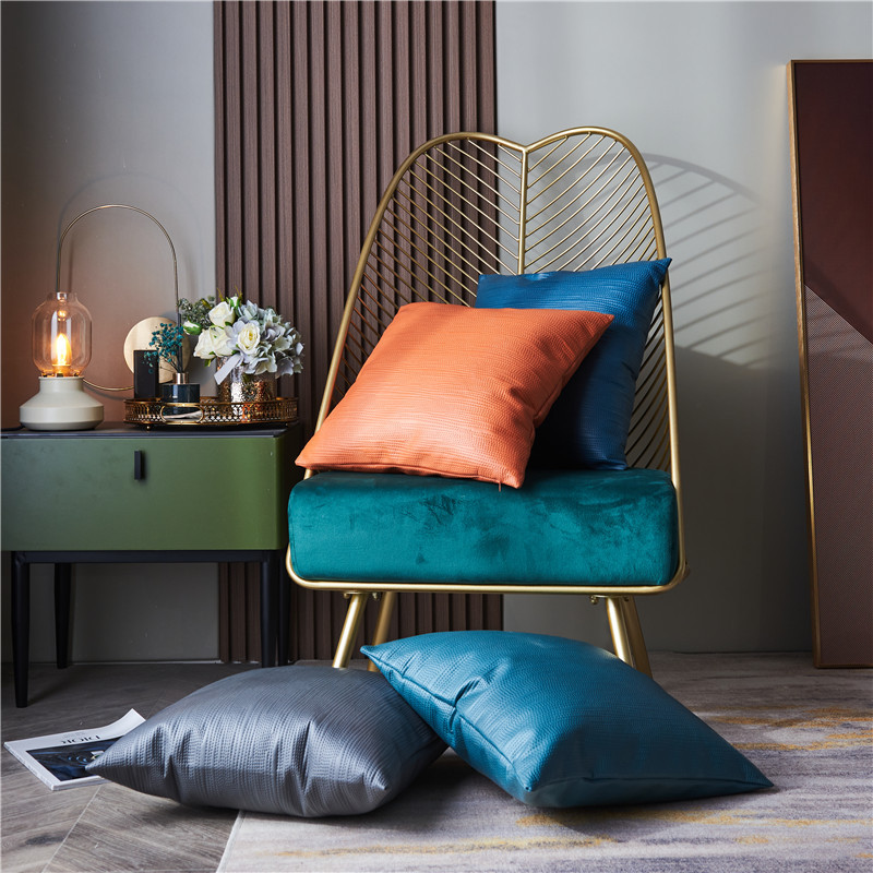 Minimalist fashionable temperament double-sided soft and thick invisible zipper luxurious Italian-style technological fabric embossed design pillow