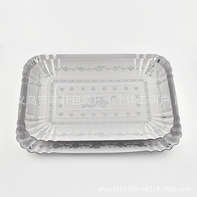 Fábrica de suministro directo desechable bandeja de papel de oro 1.6MM grueso bandeja de barbacoa filete de cordero bandeja gruesa de papel de aluminio al por mayor