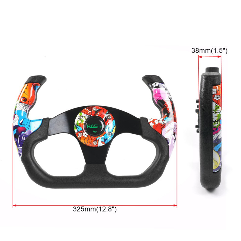 車のハンドルの個性はレーシングゲームのビーチカーのカートの13インチのステアリングホイールの落書きのステアリングを改造します。|undefined