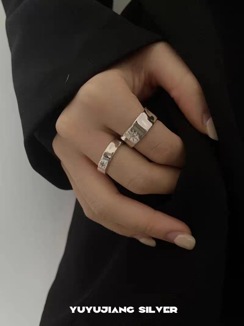 Unique Starburst Zircon Ring For Couples Vintage Minimalist Style_voghion.com