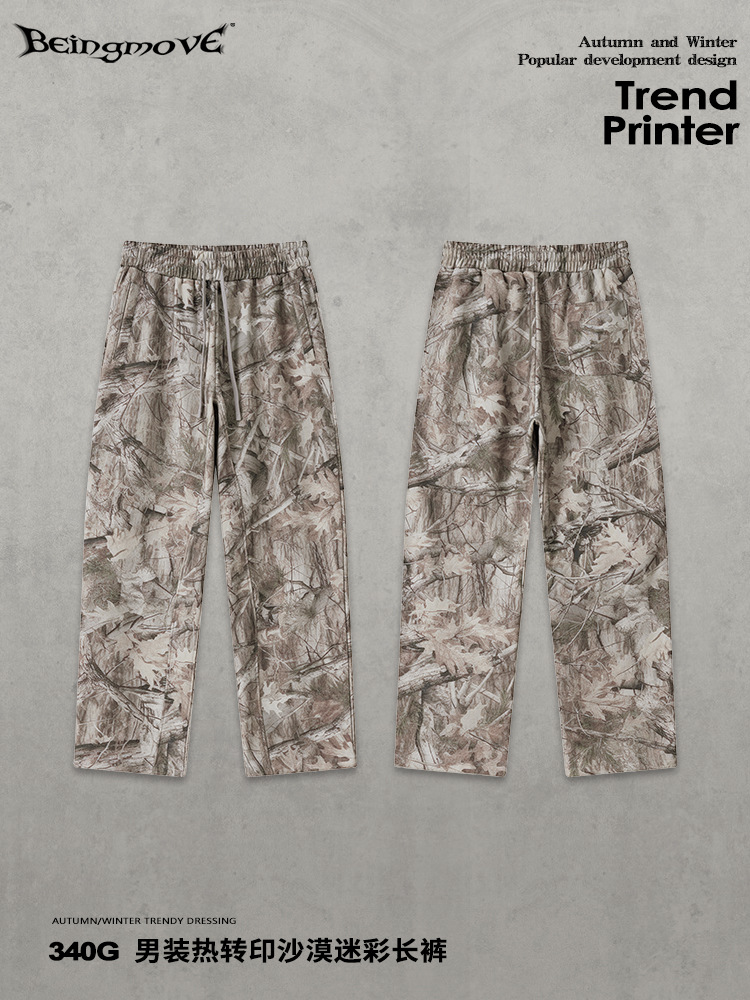 Calle secada| 2025 otoño americano retro función de camuflaje paracaidista pantalones relajados pantalones casuales recto para hombre