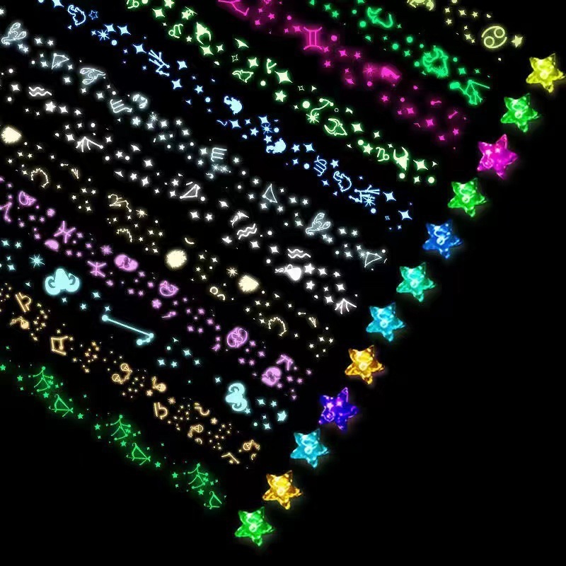 星折り紙グラデーション色夜光幸運星紙五角星折り紙発光DIY手作り両面アニメ折り紙|undefined