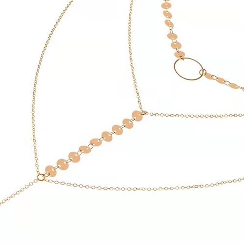 European and American fashion accessories sexy simple street style necklace handmade sequin fringe clavicle neck chain 