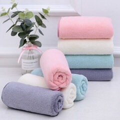 珊瑚絨毛巾廠家批發35*75cm吸水成人洗臉巾禮品美容院刺繡logo