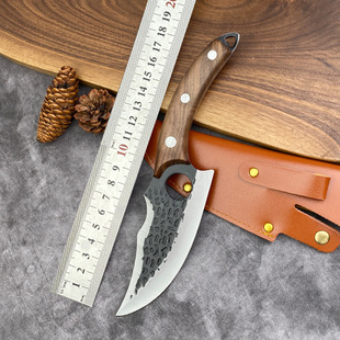 Ready Stock Outdoor Tactical Convenient Boning Knife Kitchen Household Kitchen Knife 6inch Forged Stainless Steel Ring Scimitar Wholesale