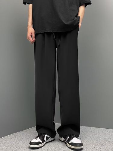 American Retro Khaki Color Men's Summer Trend Brand Design Sense Niche Drape Straight Leg Floor-Length Casual Sport Pants