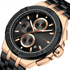 MINI FOCUS Watch, Versatile Casual Men's Watch, Waterproof Quartz Watch with Illuminated Steel Strap, Men's Watch 0471G