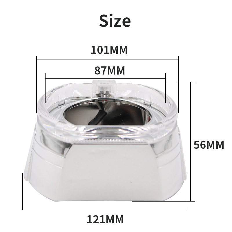 Nuevo cuadrado cubierta decorativa coche LED faro lente cubierta decorativa tesoro guía de luz Ángel ojo 2.5 3-pulgadas caballo universal