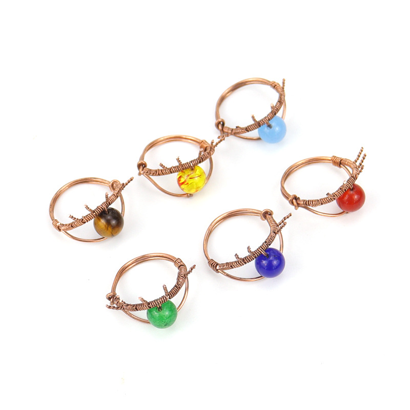 Retro Devilu0027S Eye Agate Plating Rings 1 Piece