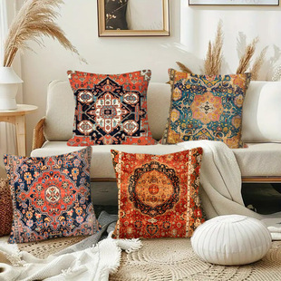 Cross-Border New Peach Skin Velvet Pillowcase Persian Turkish Pillowcase Car Pillowcase Sofa Cushion Home Decoration