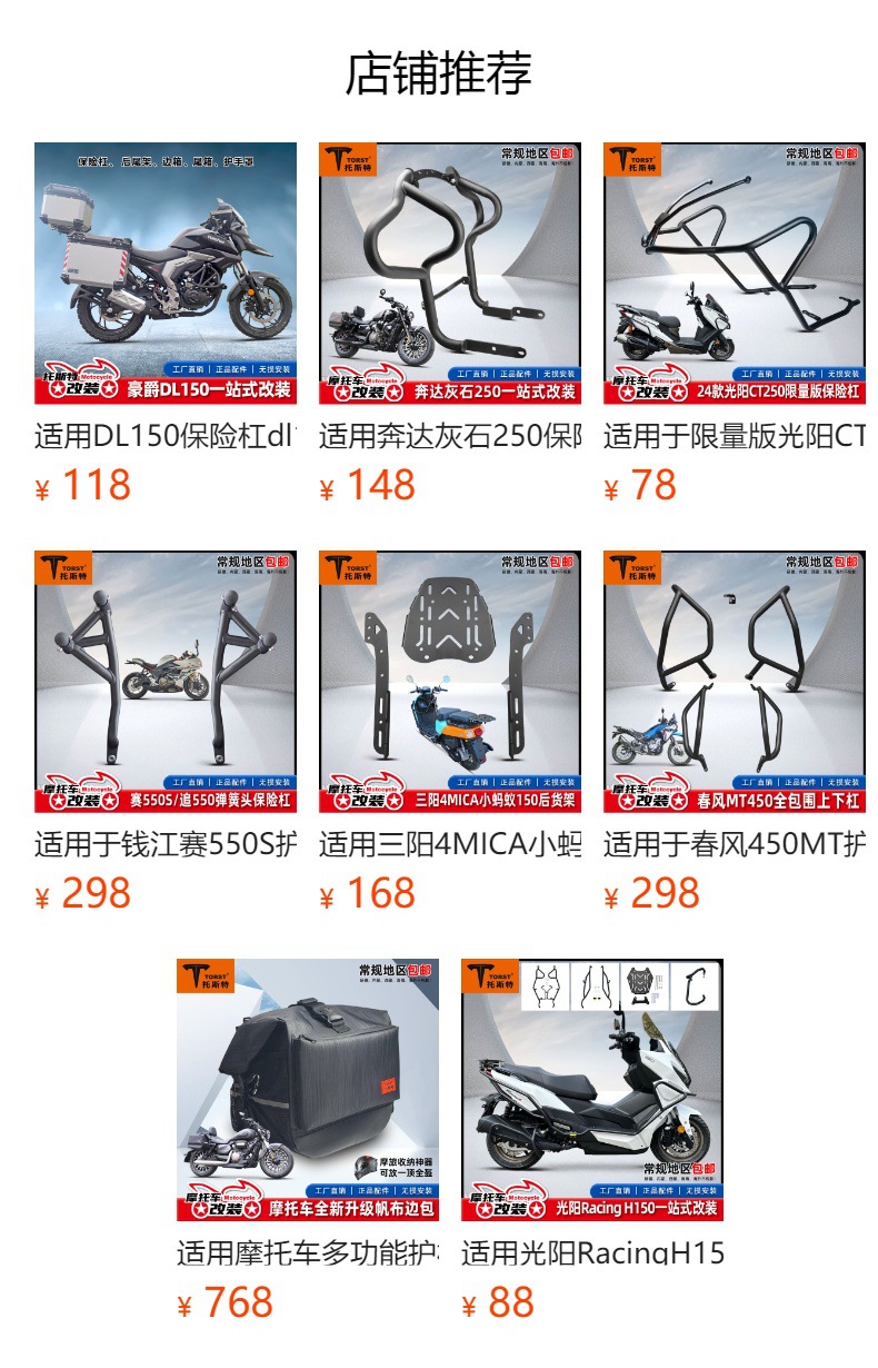 Applicable to Longxin Wuji SR250GT bumper pedal exhaust bumper drop-resistant bumper rear shelf modification accessories