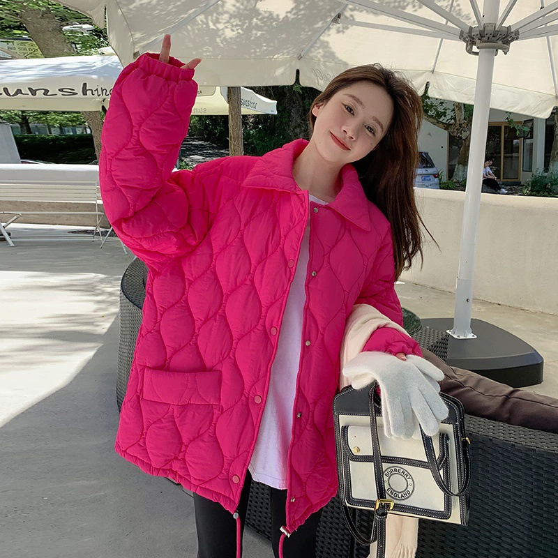 Ромбовидный решетчатый дизайн, хлопковая одежда, Женская короткая зимняя Свободная куртка с хлопковой подкладкой, 2022 г., внешняя торговля