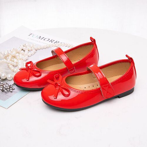 Children's Small Leather Shoes 2025 Spring and Autumn New Middle and Large Children's Princess Shoes, Soft Sole Girl Butterfly Knot Single Shoes