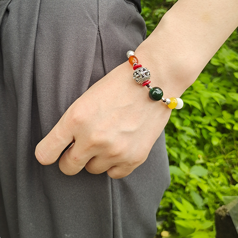 民族风结满诚饰品复古时尚个性简约手链泰国蜡线合金手工编织手串|ms