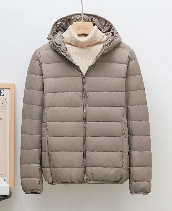 Khaki women's hooded