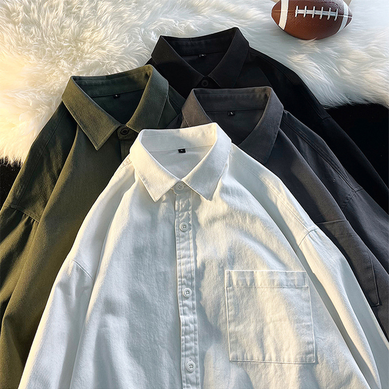 Base White Shirt Men's Winter Suit with Long Sleeves Matching Vest Light Mature Style Design Sense High-grade Casual Shirt