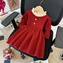 2025秋冬新款韩版洋气女童针织衫公主连衣裙毛衣儿童女宝宝百搭