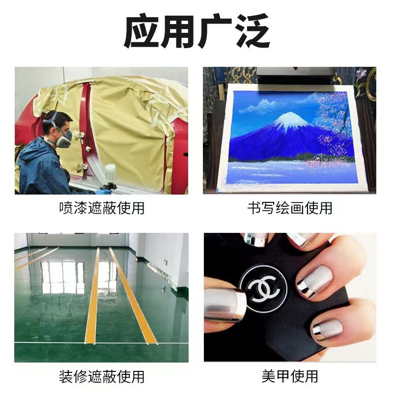 Adhesivo medio blanco fácil de rasgar cinta de papel de enmascarar escritura pintura en aerosol para automóviles pegamento de enmascaramiento arte separación de colores fabricante de papel de enmascaramiento