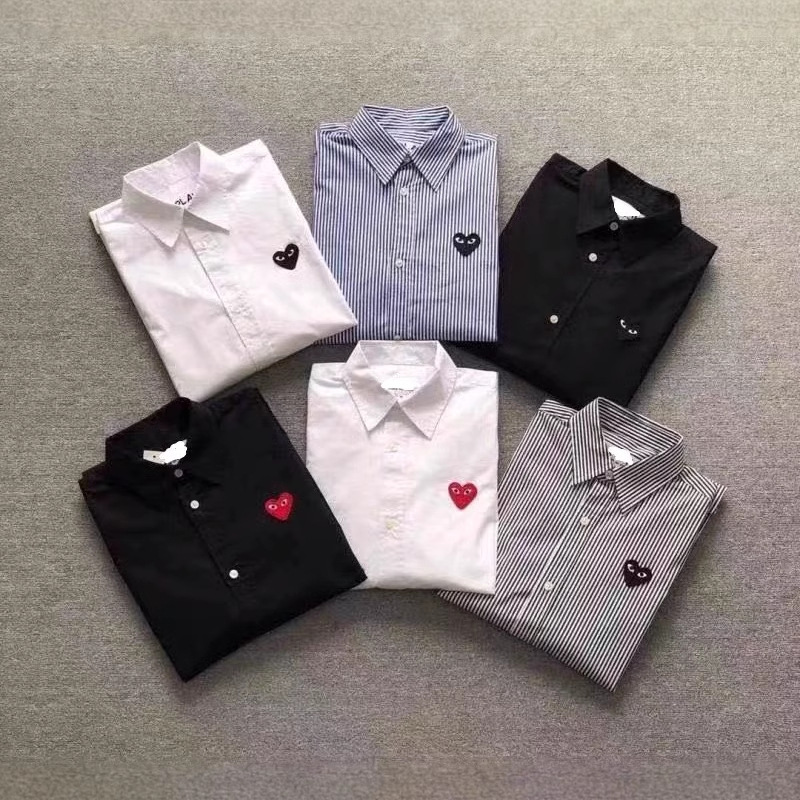 Blue and White Striped Shirt with Embroidered Jacket, Unisex Pure Cotton Long-Sleeve Base Shirt, Chuanjiu Shirt