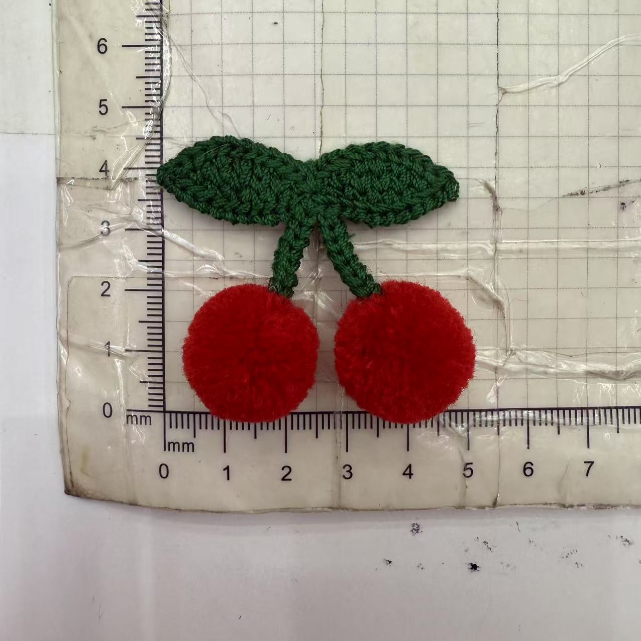 刺绣手钩樱桃手工饰品 diy发夹服饰包包胸针帽子配饰材料DIY