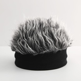Wig Hat Men's Winter One-piece Knitted Hat Women's Land Master Hat Trendy Funny Melon Hat European and American Hip Hop Hat